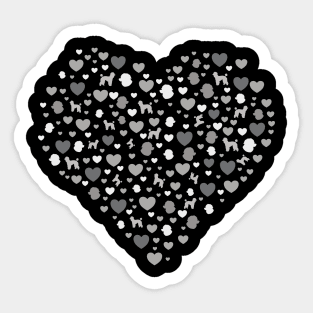 Poodle Love Hearts Standard Poodle Valentine's Day Gift Sticker